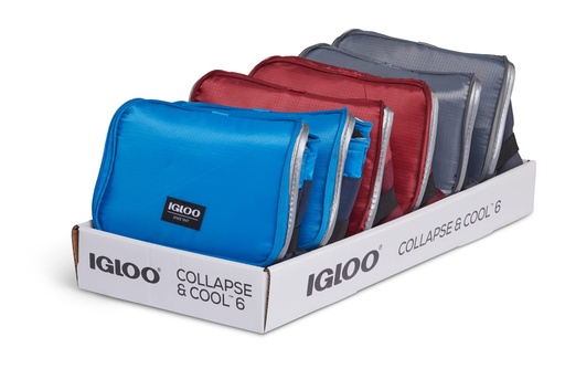 IGLOO-Collapse & Cool 6 Can Solid Assortment - Blue/Black  DISC