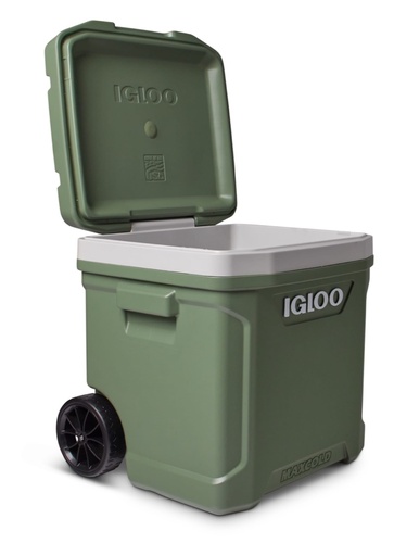 IGLOO-Ecocool Latitude 60 Qt Roller Cooler - Vintage Green - DISC