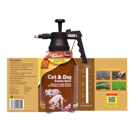 STV  Cat & Dog Scatter Spray - 1.5L Pressure Sprayer