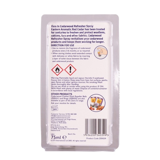 STV  Cedarwood Refresher Spray - 75ml RTU