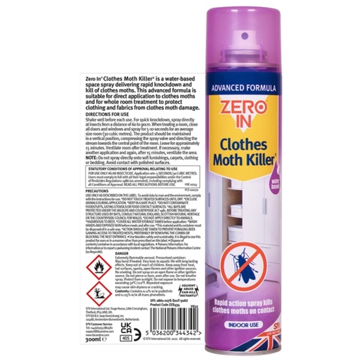 STV  Clothes Moth Killer - 300ml Aerosol