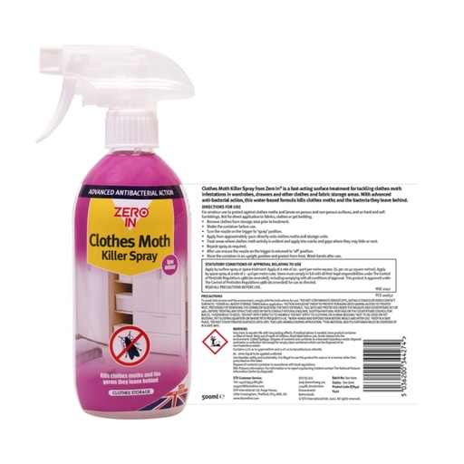 STV  Anti-Bacterial Clothes Moth Killer - 500ml RTU