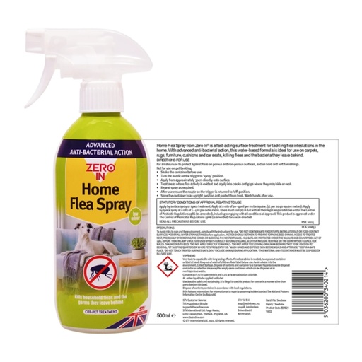 STV  Anti-Bacterial Home Flea Spray - 500ml RTU