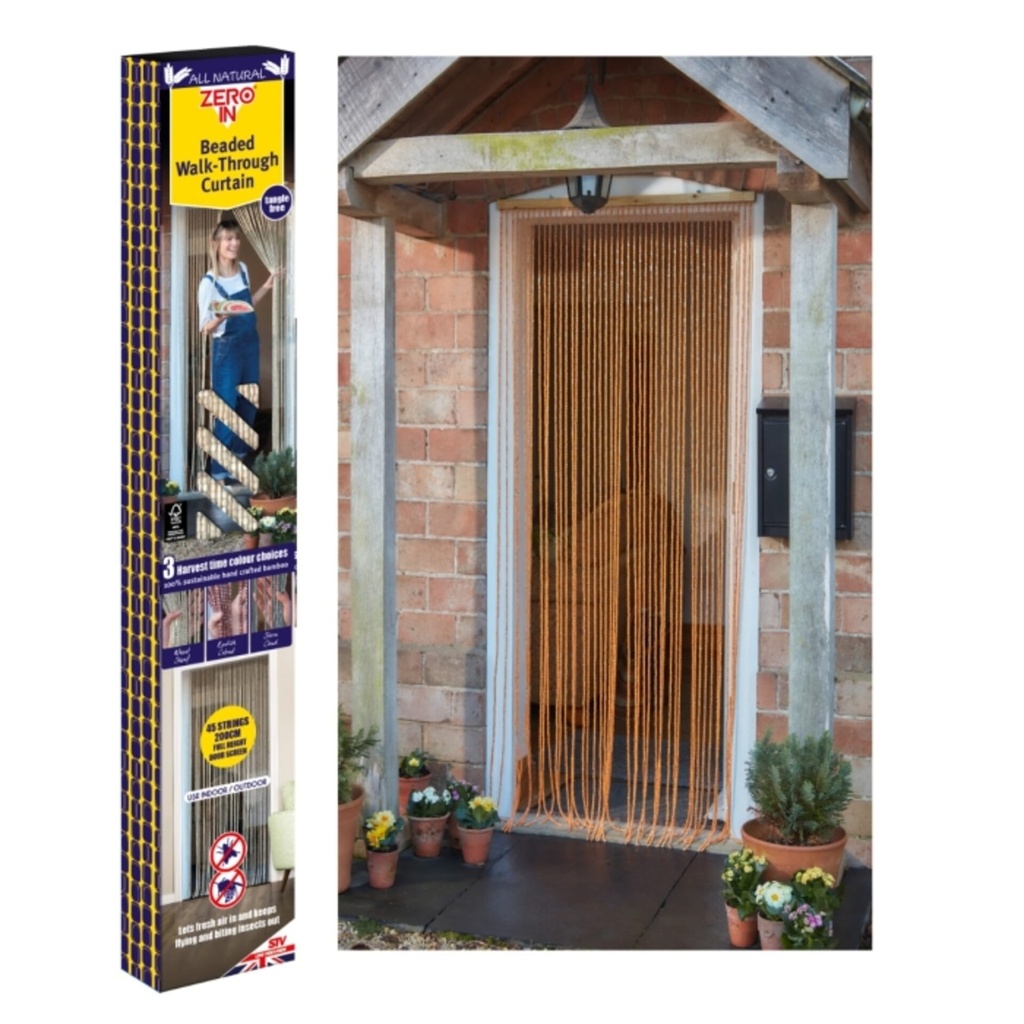 [ZER237] STV  Bamboo Beaded Door Curtain - 45 String - Assorted Colours Image 