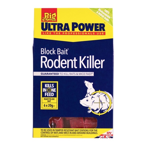 STV  Block Bait Rodent Killer - 20g x 6
