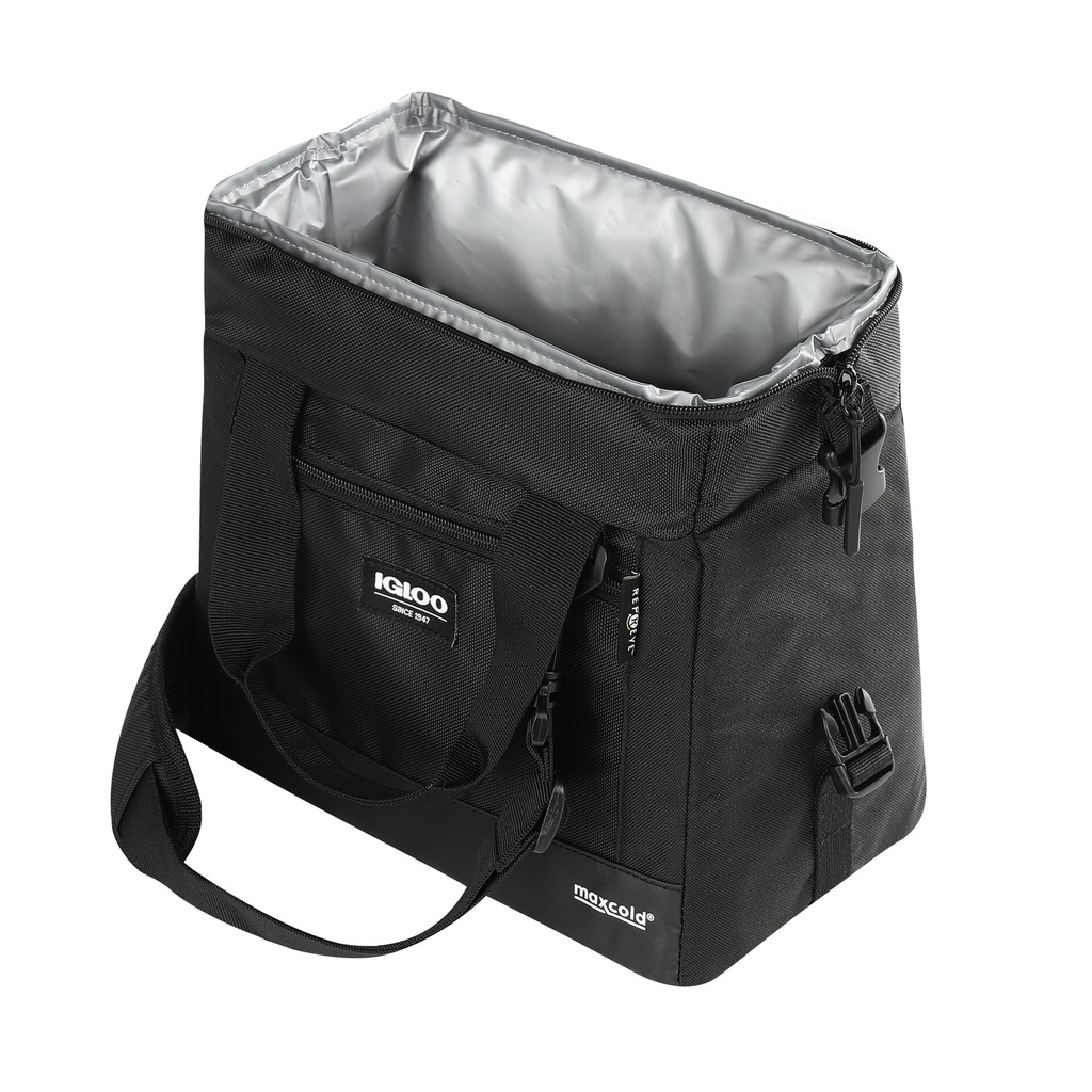 [00066148] IGLOO-MaxCold Evergreen Snapdown 12-Can Cooler Bag - Black  Image 
