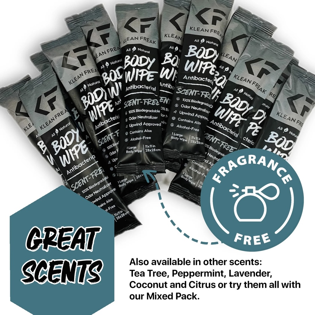 [HPSF10] Klean Freak - Body Wipes - 100 Pack - Scent Free Image 