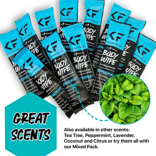 Klean Freak - Body Wipes - Dozen Pack - Peppermint