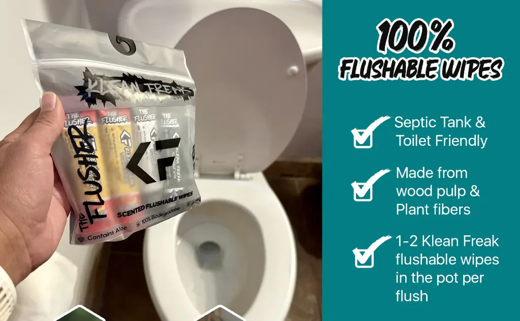 [FSSF01] Klean Freak - The Flusher Wipes - Single Sachet - Scent Free Image 