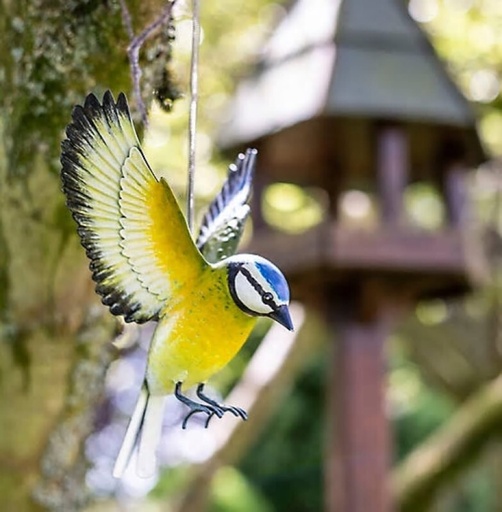 La Hacienda - Hanging 3d Metal Blue Tit in Flight