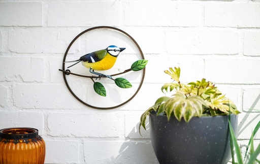 La Hacienda - Perching Blue Tit Garden Wall Art