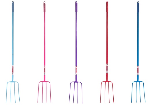 Red Gorilla - 4 Prong Manure Fork Straight Handle - Blue (48” Straight Handle)