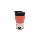 [HV133-BC-16] Moya "Low Tide" 250ml Travel Coffee Mug Black/Coral Image 