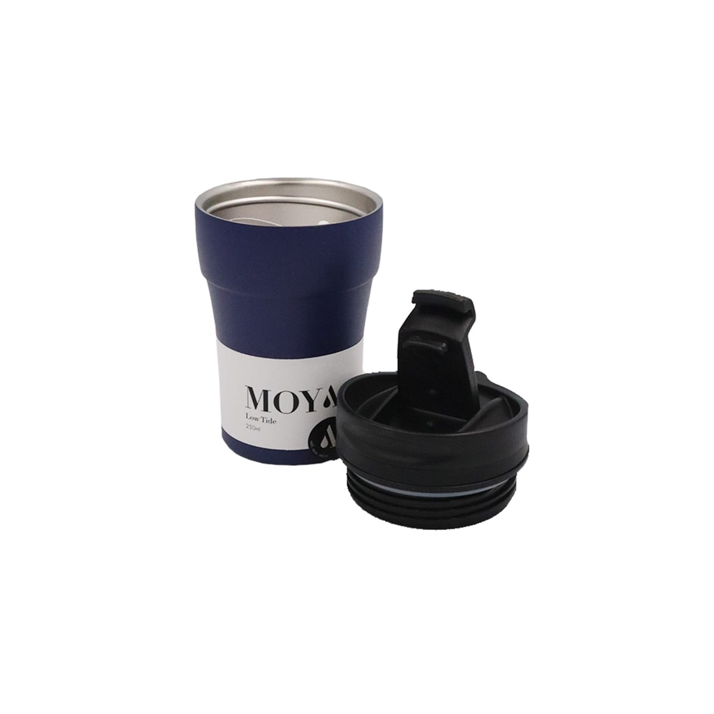 [HV133-BN-19] Moya "Low Tide" 250ml Travel Coffee Mug Black/Navy Image 