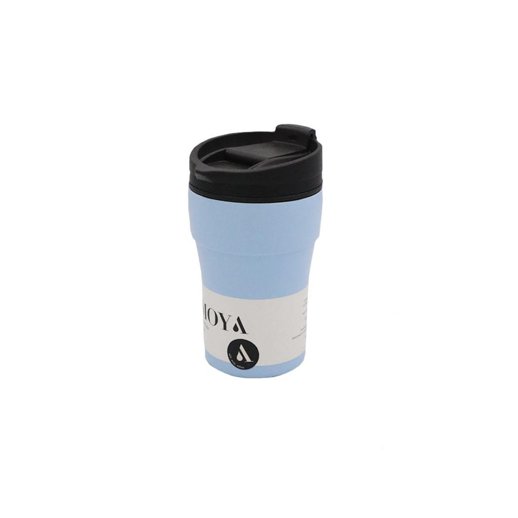 [HV133-BP-14] Moya "Low Tide" 250ml Travel Coffee Mug Black/Powder Blue  Image 