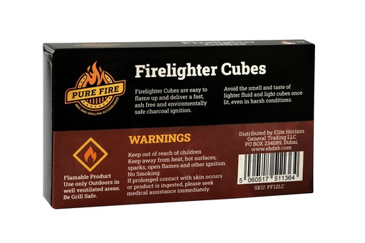 Pure Fire White Paraffin Lighter cubes - Pack of 12