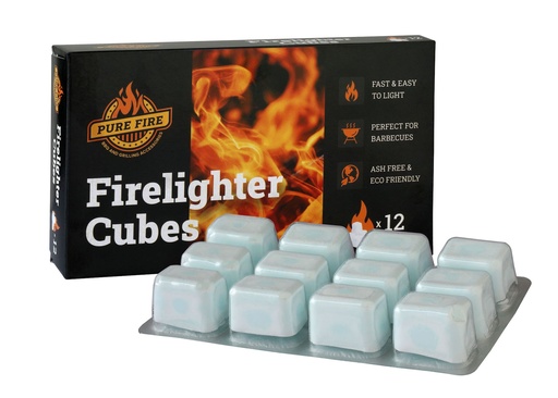 Pure Fire White Paraffin Lighter cubes - Pack of 12