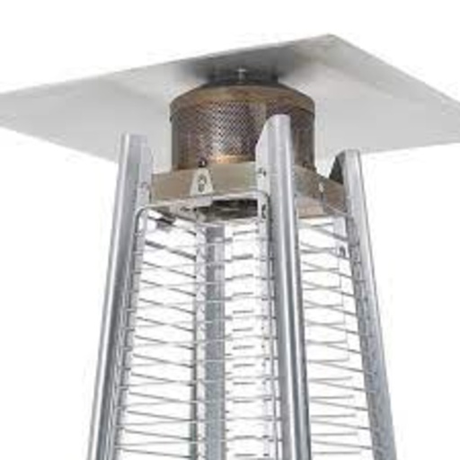 Pyramid Style Gas Patio Heater In Stainless Steel with wheels