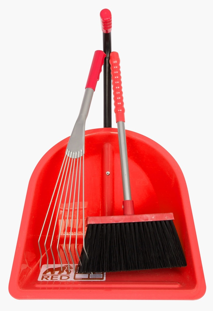 [TD800.R] Red  Gorilla - Teenie Tidee Companion Set - Red (Tiny Tidee + Rake + Broom) Image 