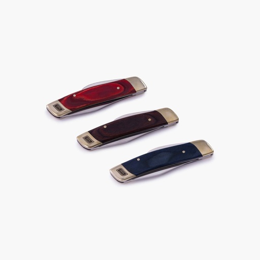 Double Blade Folding Pocket knife Blue Wood