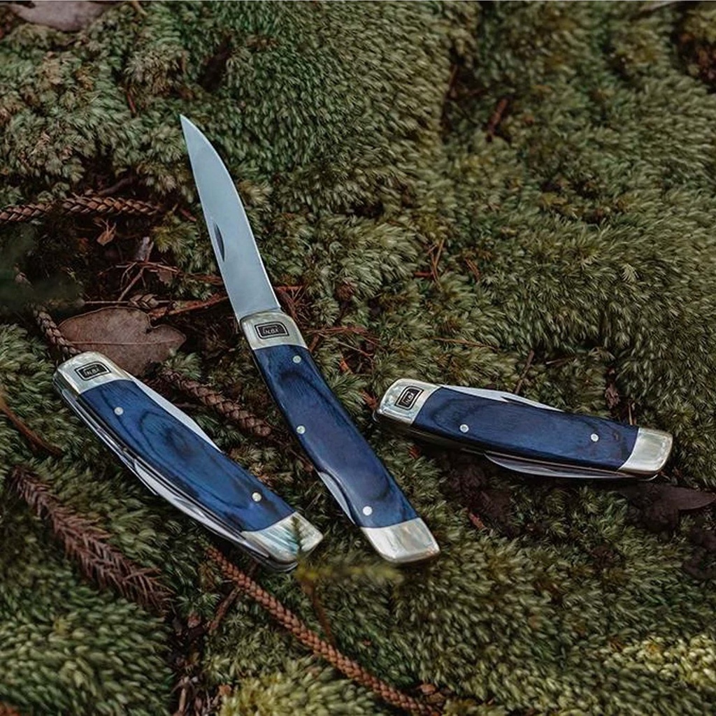 [01-0010] Double Blade Folding Pocket knife Red Wood Image 