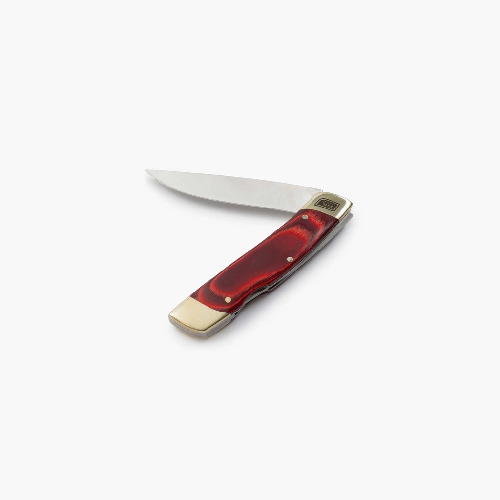 [01-0007] Single Blade Folding Pocket knife Red Wood Image 