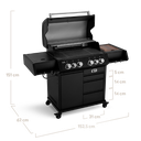 [946623] Burnhard Big EARL - 4-Burner Premium Gas Grill 2025 Black with Stainless Steel Grill Grate Image 