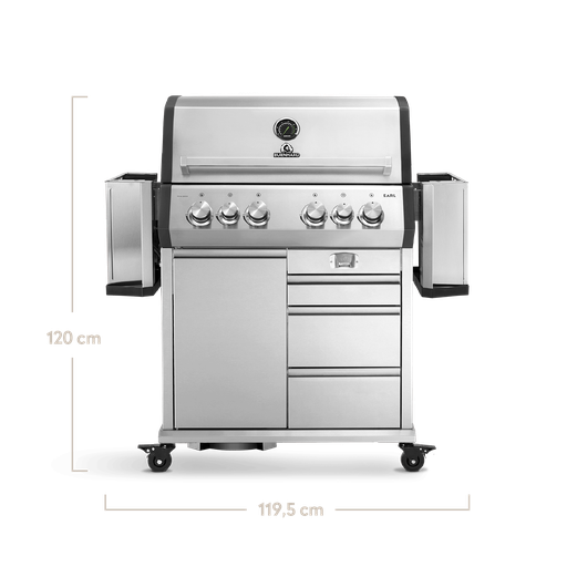 Burnhard Big EARL - 4-Burner Premium Gas Grill 2025 Stainless Steel with Stainless Steel Grill Grate