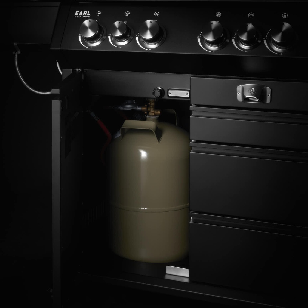 [946399] Burnhard Big EARL - 4-Burner Premium-Gas Grill - Black Edition 2025 with Cast Iron Grill Grate Image 