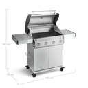 [945523] Burnhard Big FRED - 4-Burner Gas Grill Basic - Series 3 Stainless Steel with Cast Iron Grate Image 