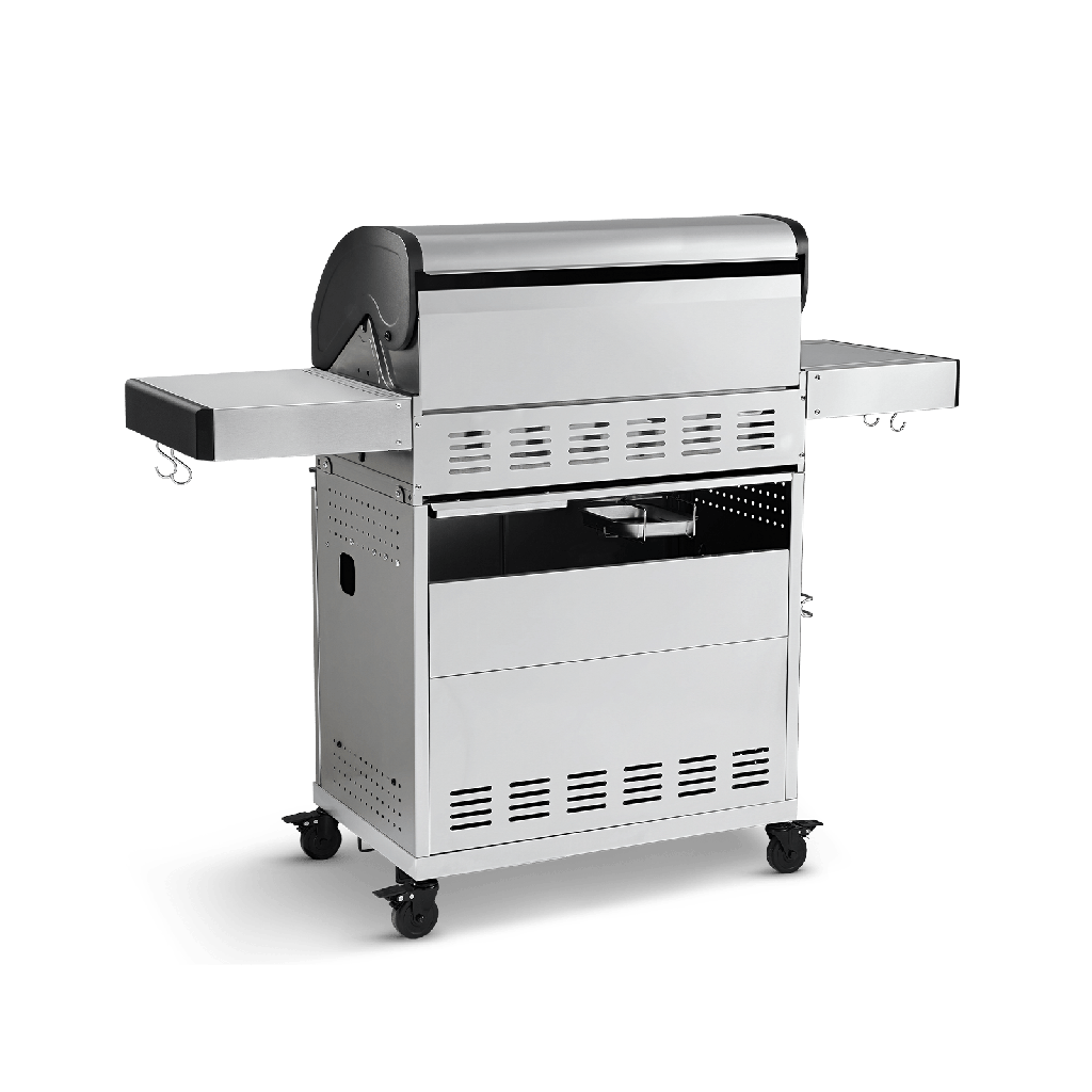 [945523] Burnhard Big FRED - 4-Burner Gas Grill Basic - Series 3 Stainless Steel with Cast Iron Grate Image 