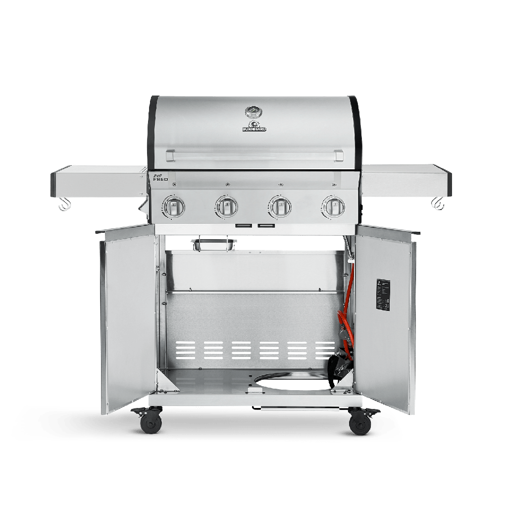 [945523] Burnhard Big FRED - 4-Burner Gas Grill Basic - Series 3 Stainless Steel with Cast Iron Grate Image 