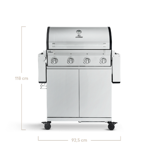 Burnhard Big FRED - 4-Burner Gas Grill Basic - Series 3 Stainless Steel with Stainless Steel Grate