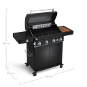 [945970] Burnhard Big FRED - 4-Burner Gas Grill Deluxe Black Edition - Series 3 with Stainless Steel Grate Image 