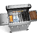 [945527] Burnhard Big FRED - 4-Burner Gas Grill Deluxe Stainless Steel - Series 3 with Cast Iron Image 