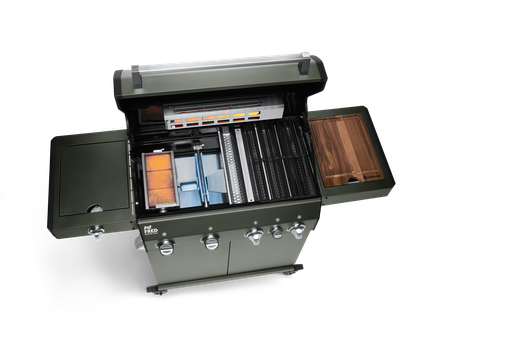 Burnhard Big FRED - Deluxe Gas Grill 4-Burner Green Edition - CastGrates