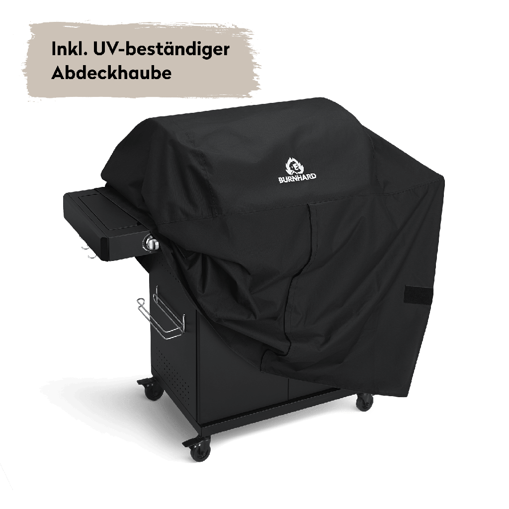 [945638] Burnhard Big FRED - Deluxe Gas Grill 4-Burner Green Edition - CastGrates Image 
