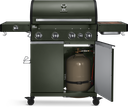 [945638] Burnhard Big FRED - Deluxe Gas Grill 4-Burner Green Edition - Stainless Steel Grates Image 