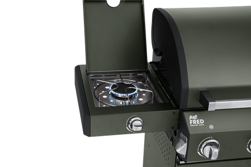 Burnhard Big FRED - Deluxe Gas Grill 4-Burner Green Edition - Stainless Steel Grates