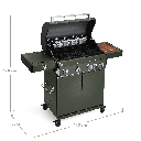 [945638] Burnhard Big FRED - Deluxe Gas Grill 4-Burner Green Edition - Stainless Steel Grates Image 