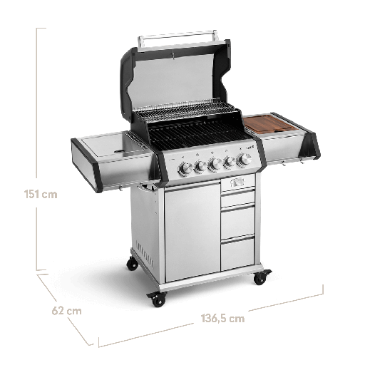 Burnhard EARL - 3-Burner Premium Gas Grill - Black Edition 2025 with Cast Iron Grill Grate