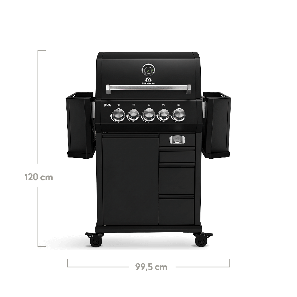 [946622] Burnhard EARL - 3-Burner Premium-Gas Grill 2025 Stainless Steel with Stainless Steel Grill Grate Image 