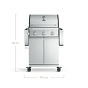 [945513] Burnhard FRED - 3-Burner Gas Grill Basic Edition - Series 3 Stainless Steel with Cast Iron Grate Image 