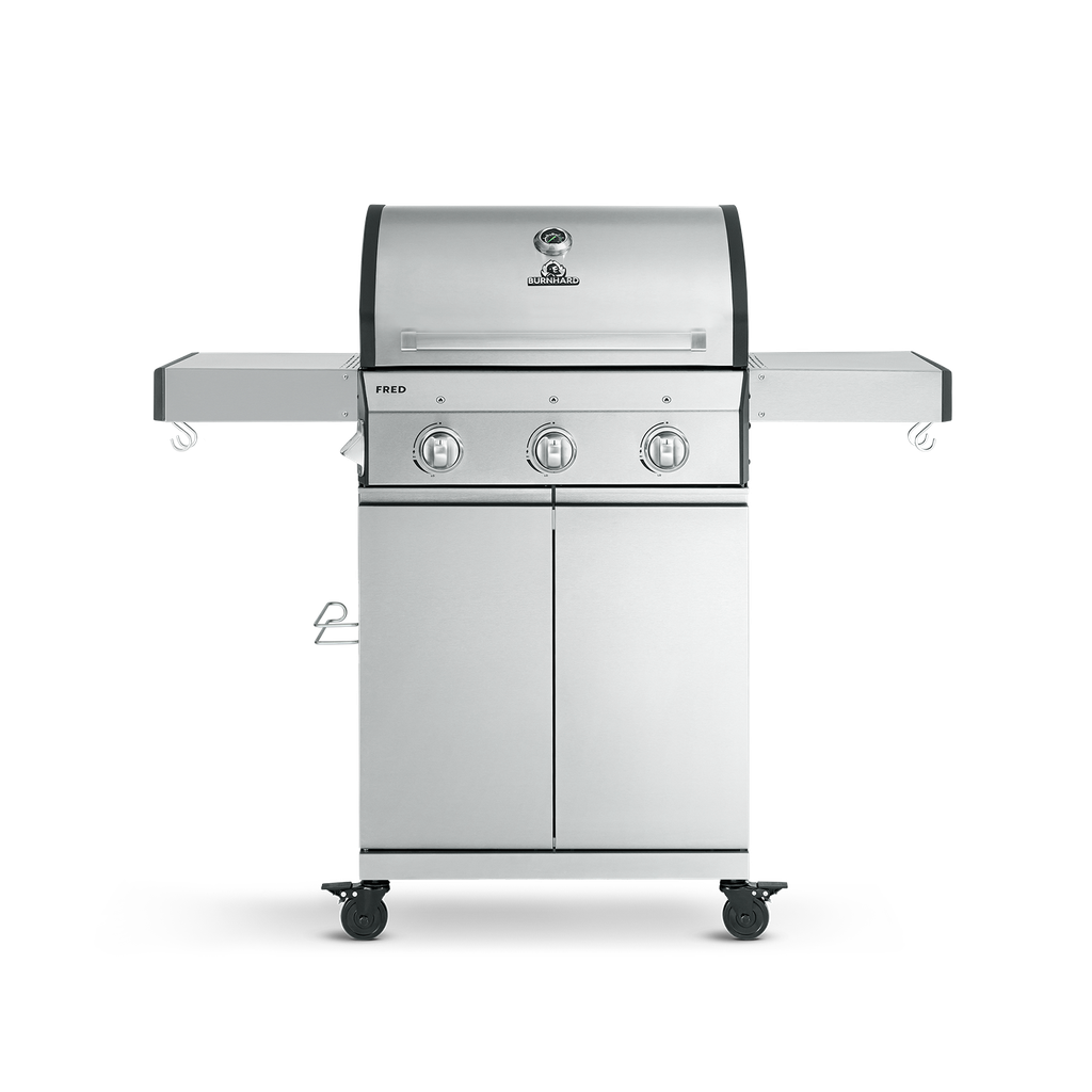 [945513] Burnhard FRED - 3-Burner Gas Grill Basic Edition - Series 3 Stainless Steel with Cast Iron Grate Image 