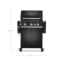 [945520] Burnhard FRED - 3-Burner Gas Grill Deluxe Black Edition - Series 3 with Cast Iron Grate Image 