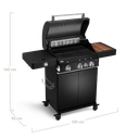 [945520] Burnhard FRED - 3-Burner Gas Grill Deluxe Black Edition - Series 3 with Cast Iron Grate Image 
