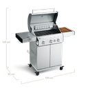 [945517] Burnhard FRED - 3-Burner Gas Grill Deluxe Stainless Steel - Series 3 with Cast Iron Grate Image 