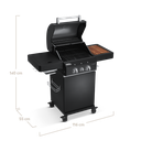 [945966] Burnhard FRED Jr. - 2-Burner Gas Grill Deluxe Black Edition - Series 3 with Stainless Steel Grate Image 