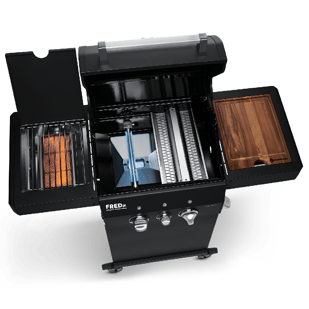 [945966] Burnhard FRED Jr. - 2-Burner Gas Grill Deluxe Black Edition - Series 3 with Stainless Steel Grate Image 