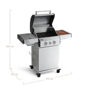 [945506] Burnhard FRED Jr. - 2-Burner Gas Grill Deluxe Stainless Steel - Series 3 with Cast Iron Grate Image 